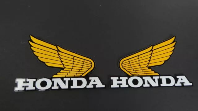 Original Honda Flügel Aufkleber Embleme Gold Honda Motorrad XR XL VF NSR u.a.