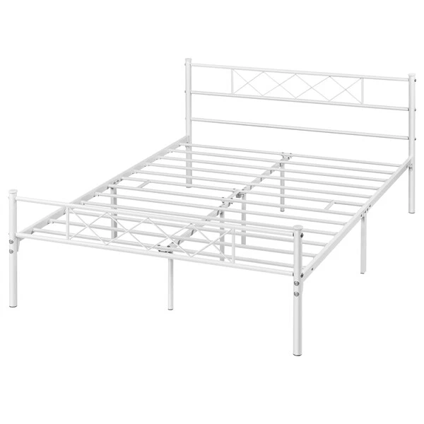 Cama Hierro Cama Individual Doble Negro Blanco 3 Dimensiones Marco Hierro