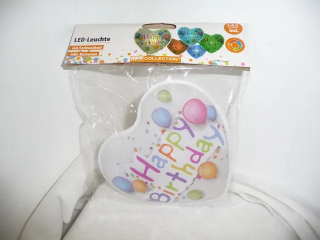 Geschenk Herz - Happy Birthday - leuchtet - neu