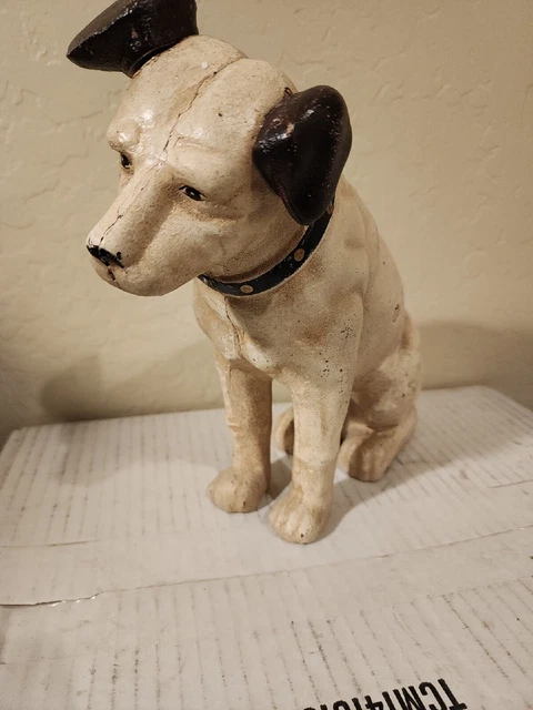 RCA Nipper Dog Bank Heavy Cast Iron Jack Russel Terrier 11lbs 10" Masters Voice