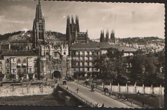 Antigua Postal De Burgos Puente Y Arco De Santa Maria Postcard Postkarte Cc01511