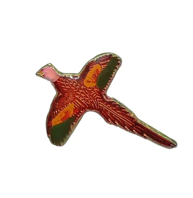 Vintage Flying Wild Turkey Pin Metal Enamel Lapel Hat Pinback Hunting Bird