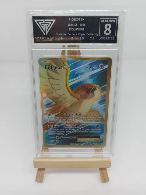 Pokemon Pidgeot Ex Full Art Holo #104/108 Evolutions GG NM 8 NOT PSA