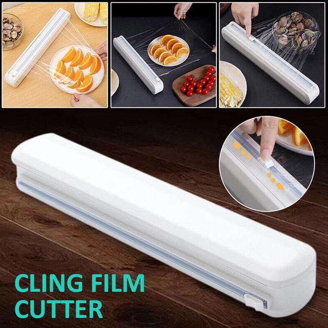 Food Wrap Dispenser Plastic Cutter Foil Cling Film H9 Holder Storage Box