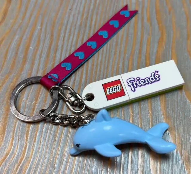 LEGO Friends keychain dolphin & heart ribbon 851576 EUC