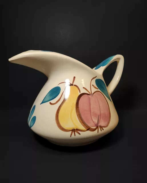 Vintage Purinton Pitcher Apple-Pear Jug Pottery Fruit Pattern Slipware