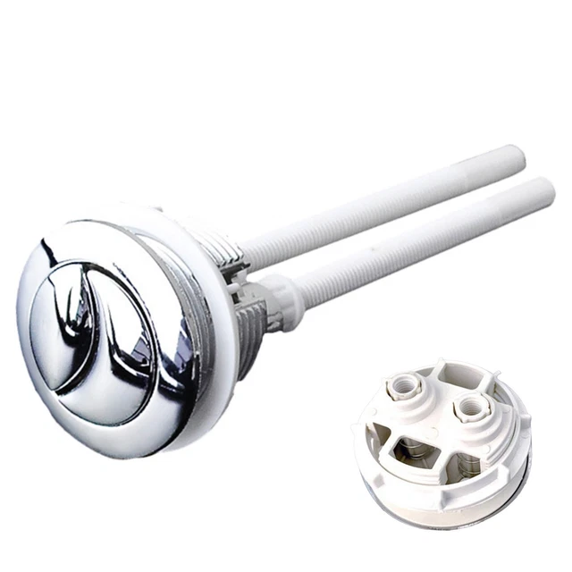 Lot De 2 Boutons Poussoir Double Chasse Pour WC - 48 Mm, Argent, économie D'eau