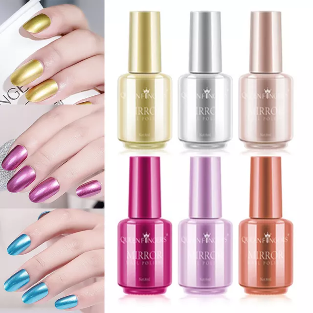 Séchage Rapide Vernis à Ongles Métallique Couleur Or Argent Miroir Effet Deco 2