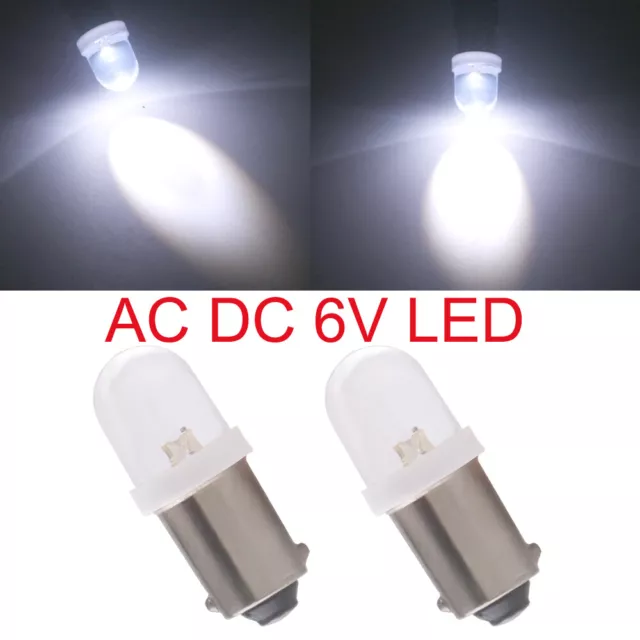 100Pcs 6V 6.3V DC AC White T11 T4W BA9S H6W 1895 LED Pinball Machine Light Bulbs