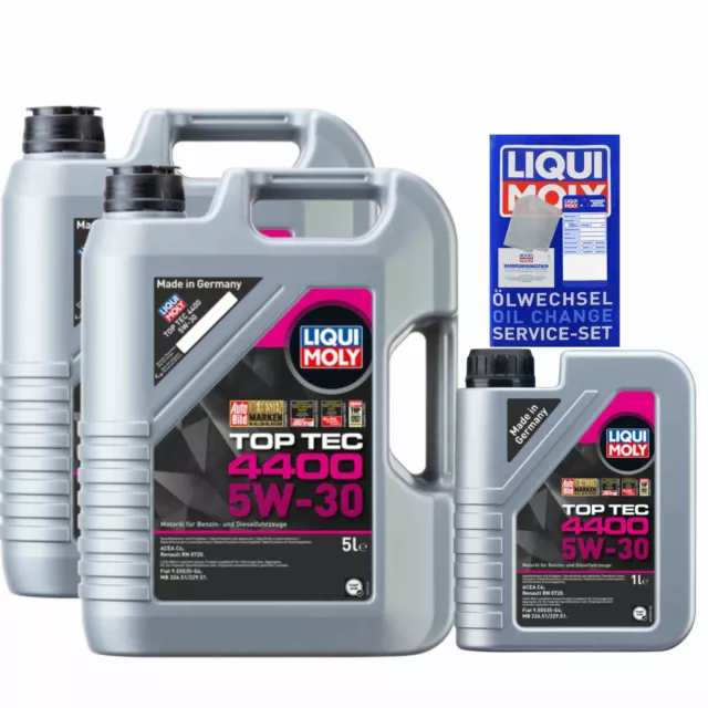 11L LIQUI MOLY aceite motor Top Tec 4400 5W-30 MB 229.51 Acea C4 Renault Rn