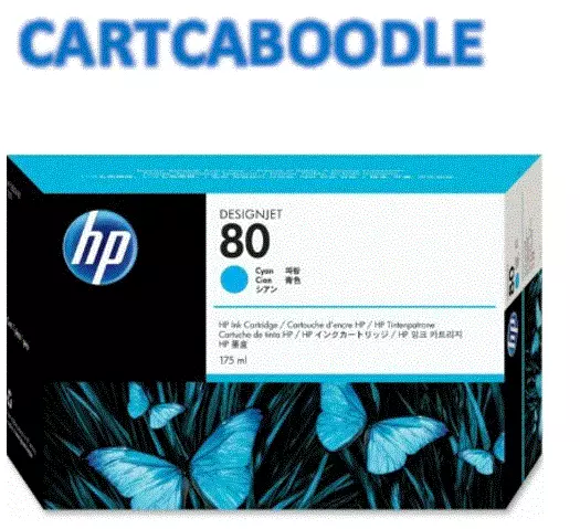 Genuine HP 80 CYAN Ink Cartridge *OPEN BOX* C4846A 350ml - DJ 1000 1050 1055