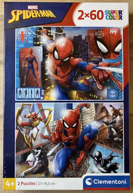 Clementoni Marvel Spider-Man Puzzle Super Color 2x60 Teile Neu