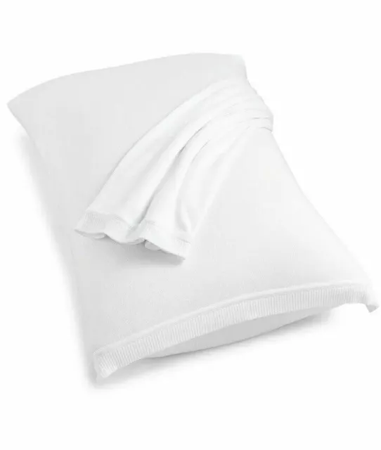 NEW Calvin Klein Home WHITE 2 Pillow Shams Modern Cotton Julian KING 0302B