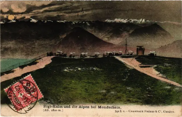 CPA AK Rigi-Kulm und die Alpen bei MONDSCHEIN SWITZERLAND (705117)