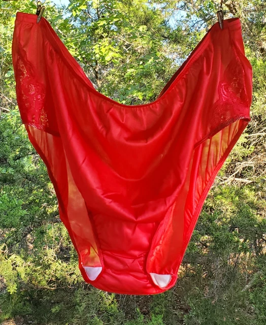 Shadowline Bikini Panty Nylon Lucido Tassello Largo 8/XL ROSA