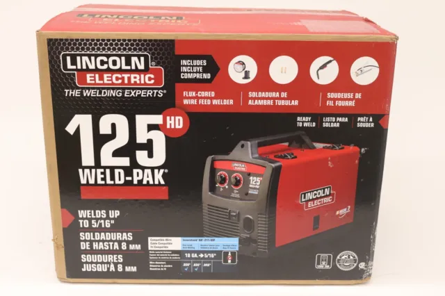 Lincoln Electric 125HD Weld-Pak K2513-1 Flux-Cored Wire Feed Welder Up to 5/16"