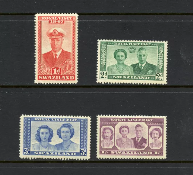 R3374 Swaziland 1947 KGVI Royal Visite 4v. MNH