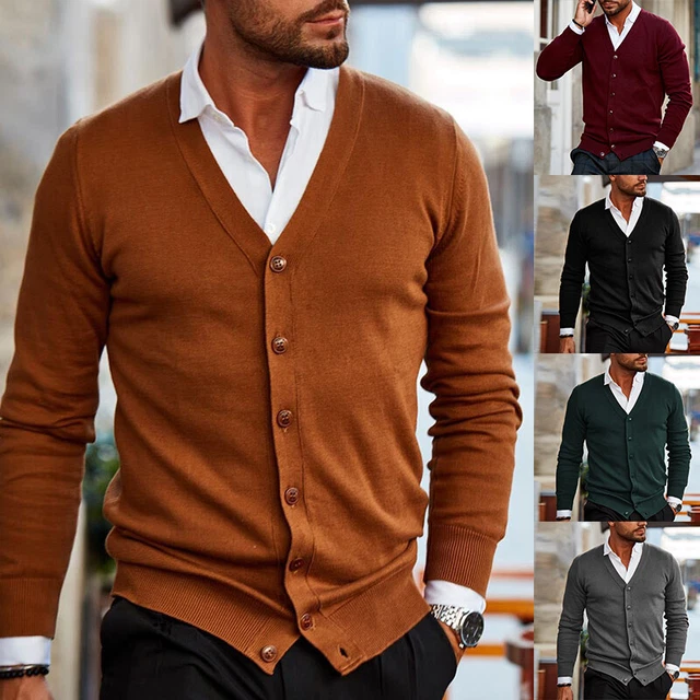 Jaxon - Cardigan tricoté avec boutons pour hommes