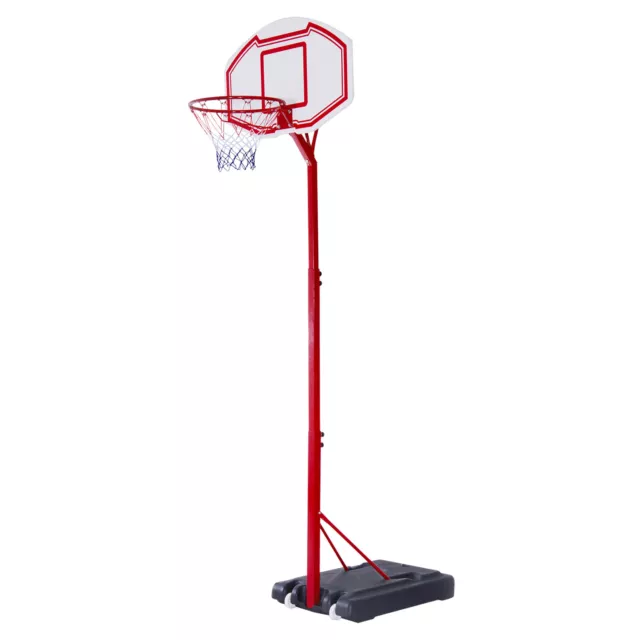 HOMCOM Canestro Basket da Esterno e Interno con Altezza Regolabile 210-260cm