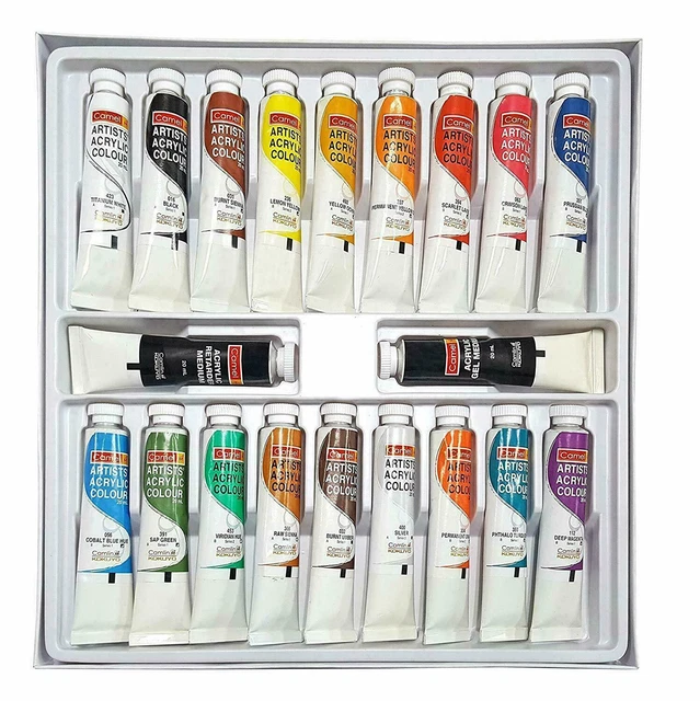 Couleurs acryliques Kokuyo Camlin Artist - 18 nuances, 20 ml chacune -vfs