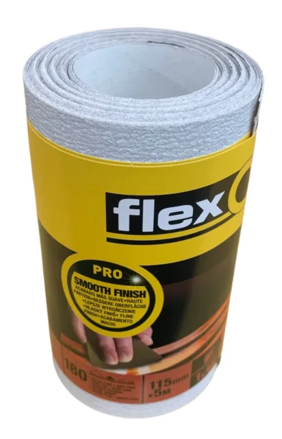 115mm x 5m 180 Grit Finishing Sandpaper Roll Flexovit Pro By Norton 63642526416