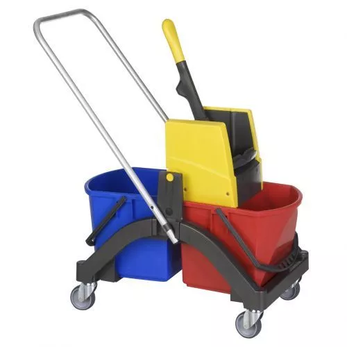 Vermop AQUVA wet wiper trolley plastic 2x17 Ltr. with vertical press VK 4