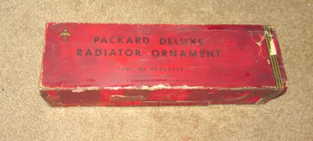 SCARCE ANTIQUE PACKARD DELUXE RADIATOR HOOD ORNAMENT FACTORY BOX CAR 1930s