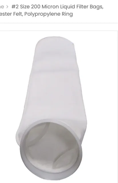 3M Genuine #2 Size 1 Micron Liquid FILTER BAGS Polyester Felt Polypropylene Ring