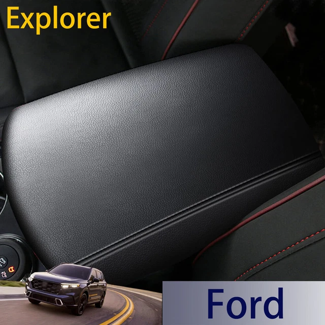 For 2011-2018 Ford Explorer Black Leather Armpad Center Console Armrest Cover
