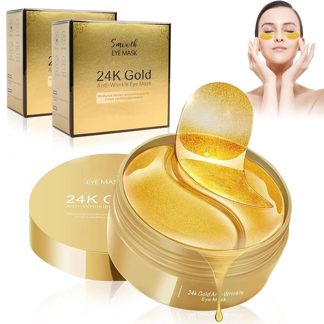 24 Paar Augenpads Mit 24K Gold – Kühlende Hydrogel-Augenmasken Gegen Tränensäcke & Dunkle Ringe