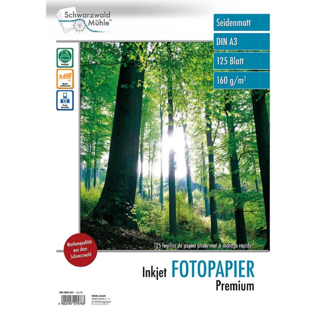 Schwarzwald Mühle 125 Bl. Inkjet Fotopapier Premium matt 160 g/m² A3