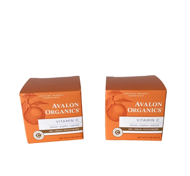 Avalon Organics Vitamin C Gel Cream Moisturizer-Hydrate, Brighten, Replenish x2