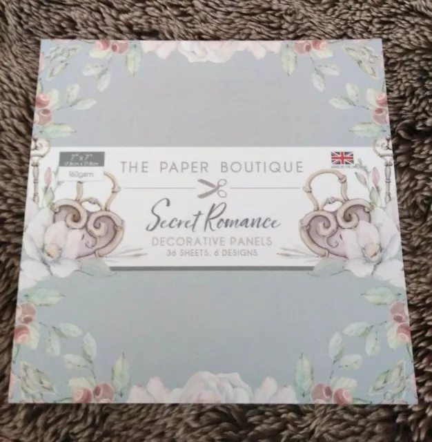 The Paper Boutique Secret Romance Decorative Panels 7X7" 36 sheets