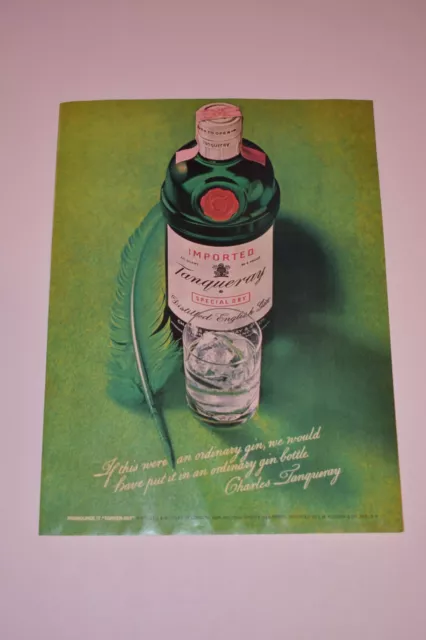 Vintage 1970 Tanqueray Gin Print Ad