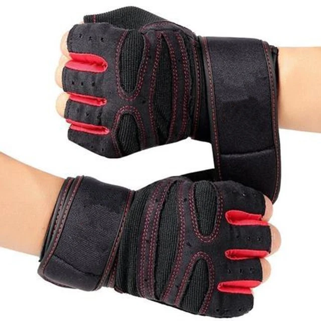 Gants Haltérophilie Demi Doigt Allongé Poignet Antidérapant 1 Paire Homme