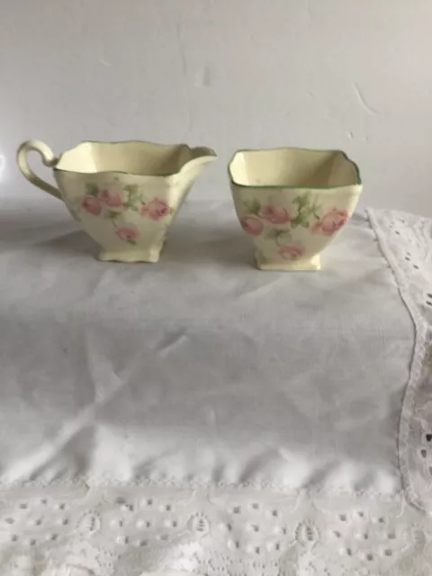 Royal Winton Grimwades Small Sugar Bowl & Cremer Porcelain Floral  England