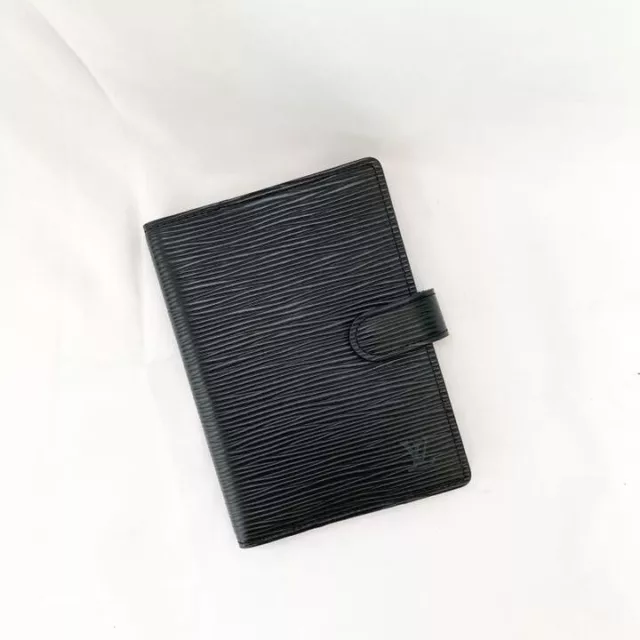 Louis Vuitton Black EPI Leather Noir Small Ring Agenda PM Diary Cover 17LVS1210