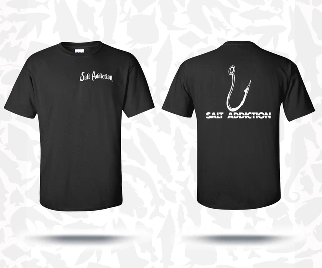 Salt Addiction Long Sleeve Fishing T-Shirt For Men – Bright Red Graphic Tee For Redfish & Red Drum Anglers