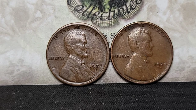 Lot of 2 Lincoln Wheat Cents 1c 1923 S & 1924 D