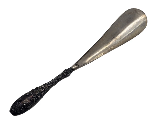 ANTIQUE Sterling Silver Handled 8 3/4" Shoehorn