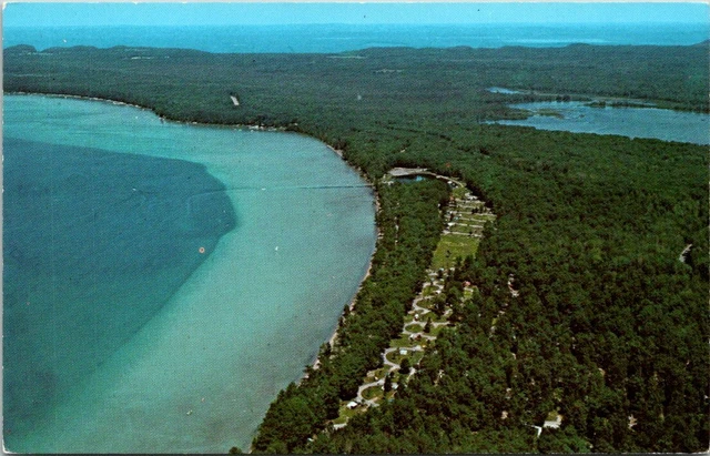 Aerial View Higgins State Park Roscommon Michigan Vintage Postcard