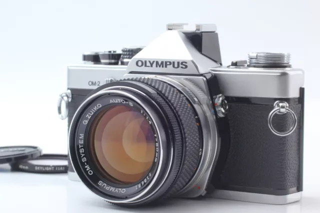 **NEAR MINT-** Olympus OM-2 Silver 35mm SLR + G.Zuiko Auto-S 50mm f/1.4 From JPN