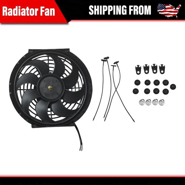 10& UNIVERSAL SLIM Fan Push Pull Electric Radiator Cooling 12V 80W w