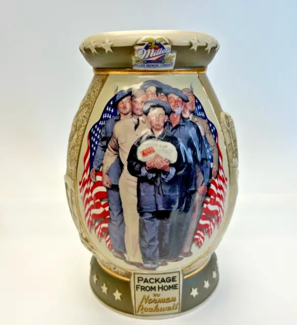 Miller Brewing  "Package From Home" Norman Rockwell 2002 Stein w/certificate