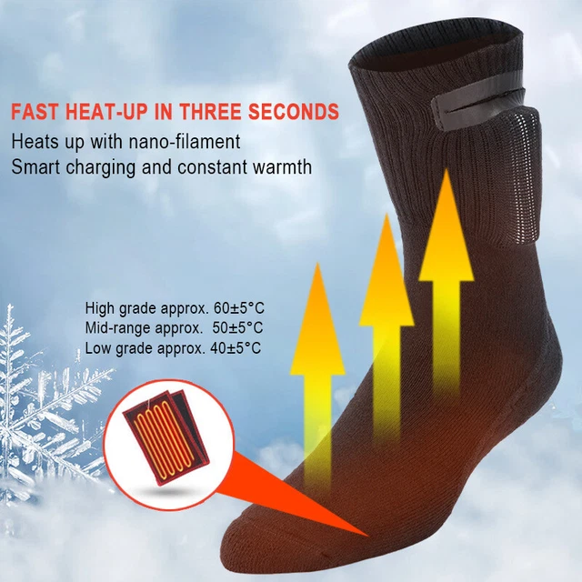 Electric Warm Votton Socks Removable Washable Foot Warmer Rechargeable Heated