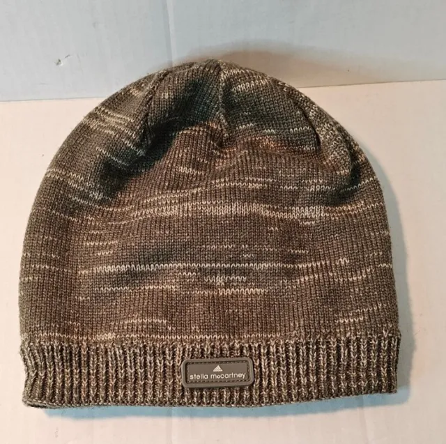 Stella Mccartney Adidas Beanie Hat Logo Brown Lined