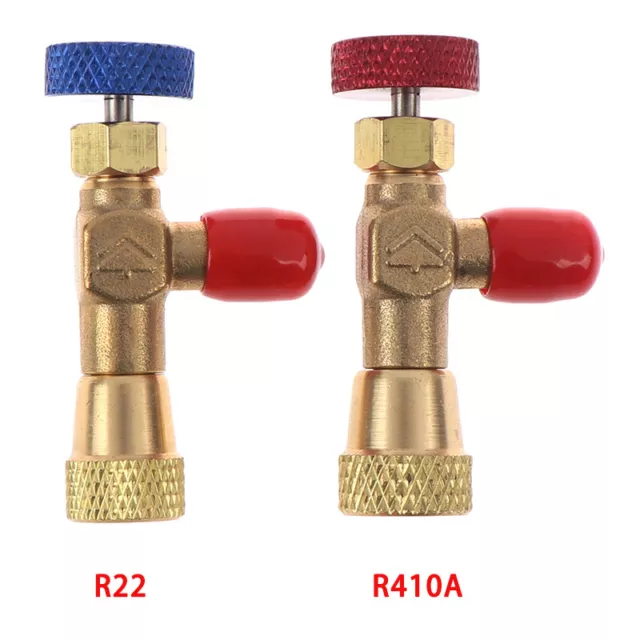 2pcs R410A R22 Refrigeration Charging Adapter for 1/4" Safety Valve Service J.ME