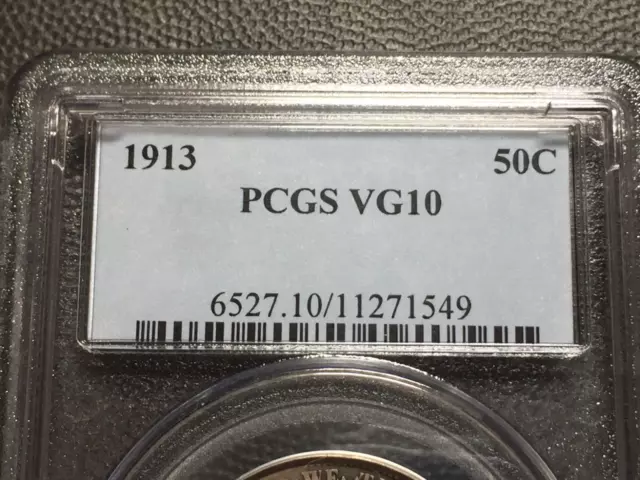 PCGS  VG-10 1913-p Barber Half Dollar   Low Mintage #