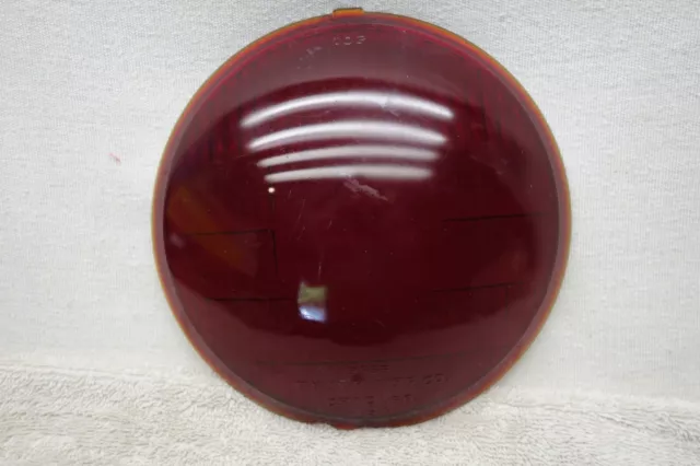 Vintage Glass Unity Red Lense 6 3/4" Stop Warning School Bus Light