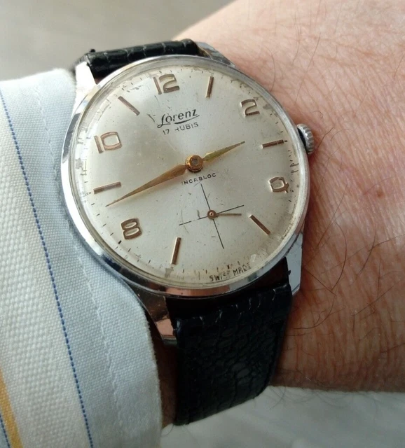 LORENZ anni 60 ref. 2570 movimento FHF 26 a carica manuale con 17 rubini